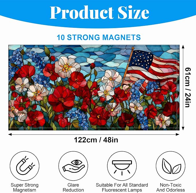 Fluorescent Light Covers-2 Pack 4 x 2 Feet Magnetic Ceiling Light Cover Room - Image 2