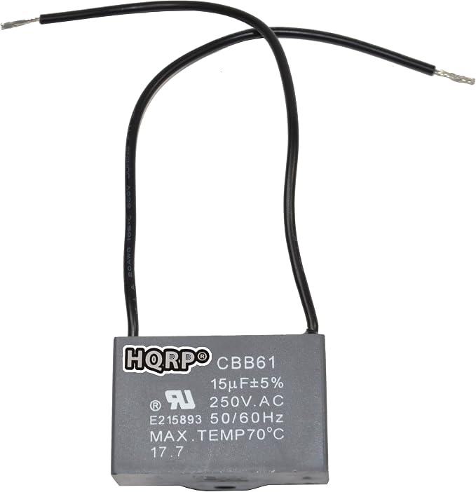 HQRP Ceiling Fan Capacitor CBB61 15uf 2-Wire UL Listed by HQRP