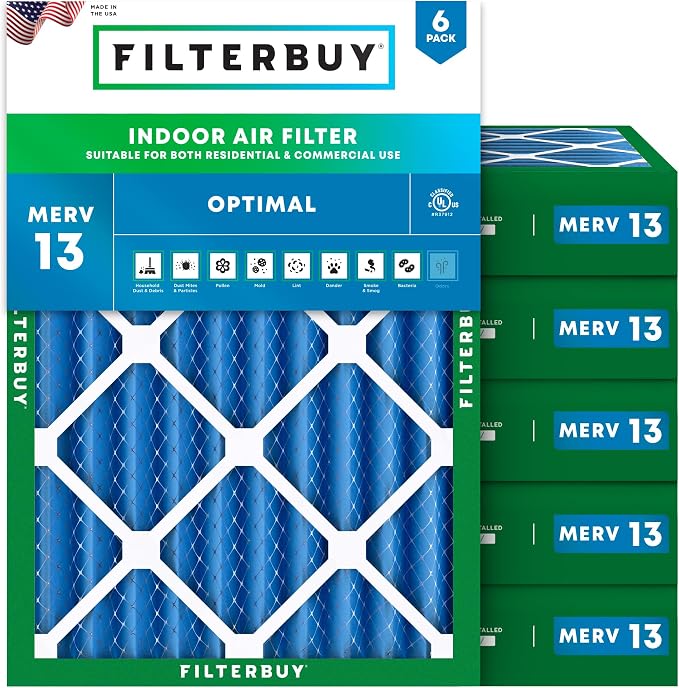 Filterbuy 18x24x4 Air Filter MERV 13 Optimal Smoke & Allergy Defense, by Filterbuy
