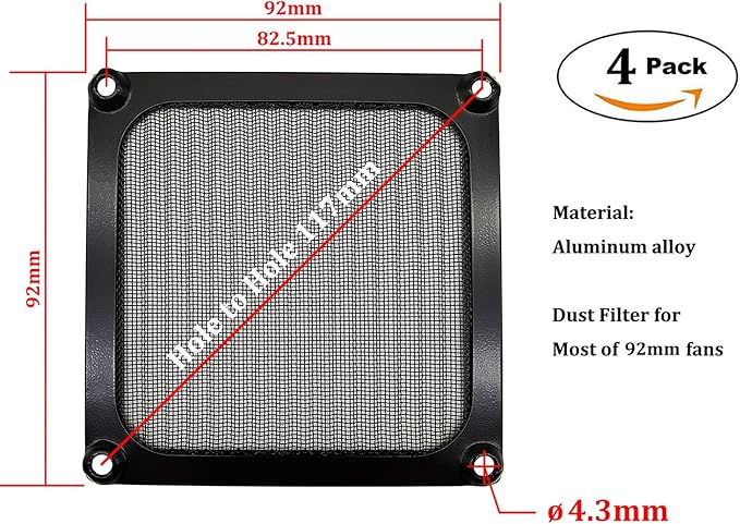 90mm 92mm Computer Fan Filter Grills - Image 2