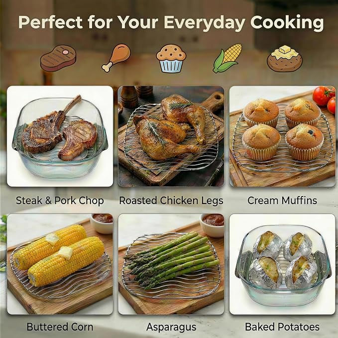 2PCS Crisper Rack for Ninja Crispi Air Fryer FN101, 304 Stainless Steel - Image 6