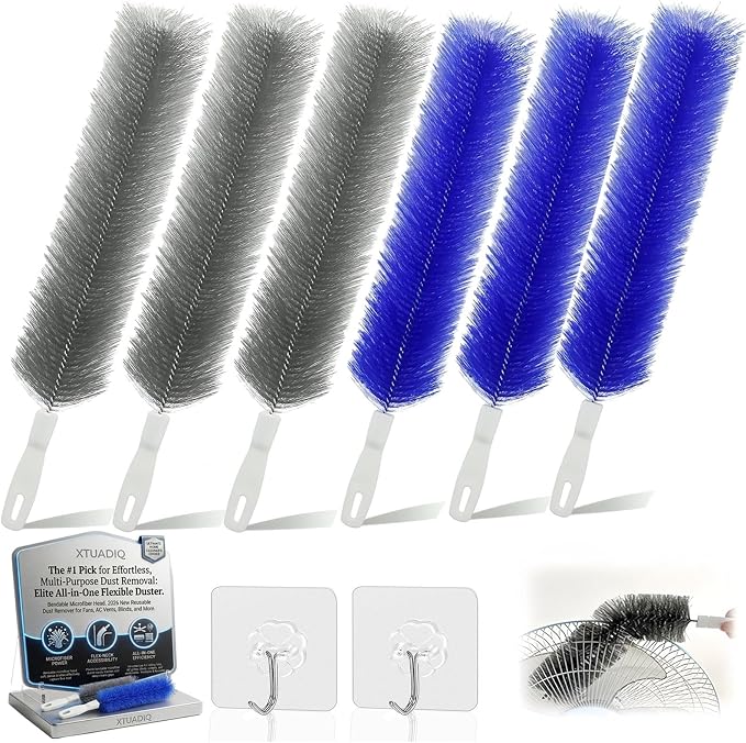Bendable Microfiber Head, 2026 New Reusable Dust Remover, Fan Brush Cleaner by Unknown