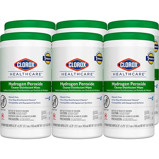 Clorox Healthcare Hydrogen Peroxide Disinfecting Wipes, Antibacterial Cleaner by Clorox