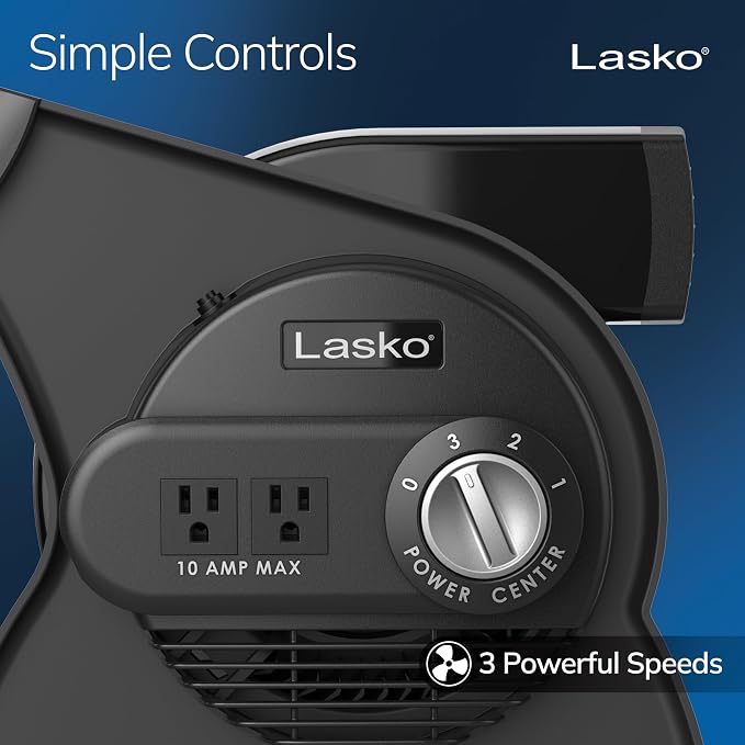 Lasko High Velocity Fan, 375 CFM, Professional Utility Pivoting Blower Fan - Image 3