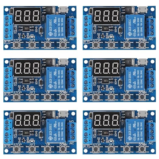 6pcs DC 6-30V Timer Relay Programmable Delay Relay Module Cycle Timer by JUZITAO