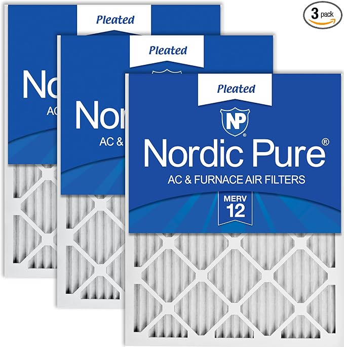 Nordic Pure 14x14x1 Pleated MERV 12 Air Filters 3 Pack by NordicPure