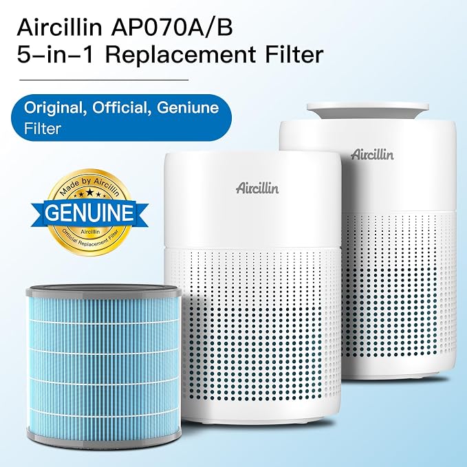 Aircillin Air Purifier AP070A & AP070B Replacement Filters, Efficiency - Image 2