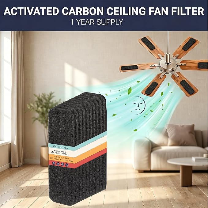 21 Pack Ceiling Fan Filter for Fan Blades Air Purifier Pads, Guest Room Fan - Image 3