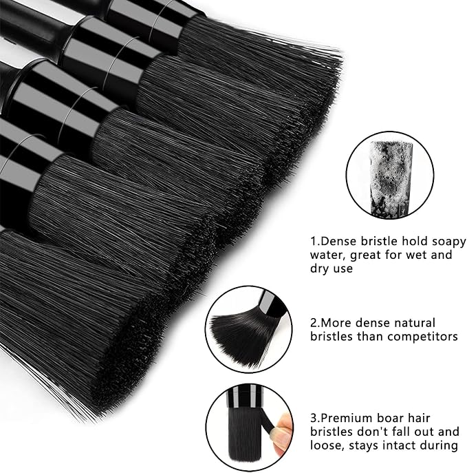 HMPLL 9pcs Auto Car Detailing Brush Set/ Interior Cleaning Kit Includes 5 Soft - Image 2