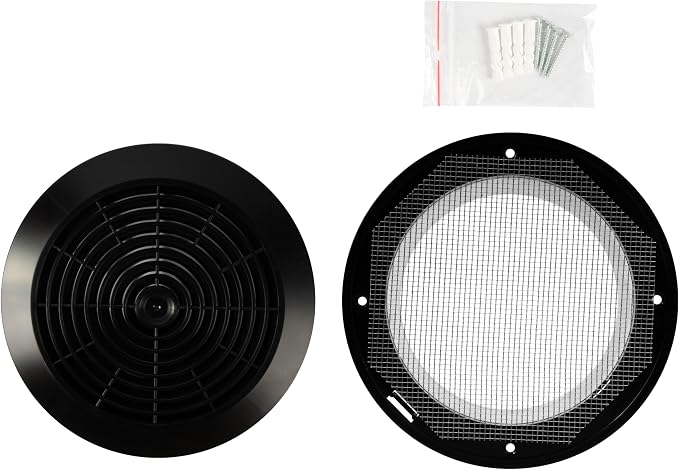 Vent Systems 6'' Inch Black Round Plastic Ceiling Vent Cover - Image 7