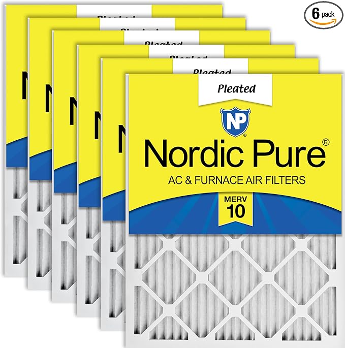 Nordic Pure 16x30x1 Pleated MERV 10 Air Filters 6 Pack by NordicPure