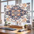 Boho Pattern Retro Orange Block Indoor TV Cover, Elastic TV Screen Protector by Unknown