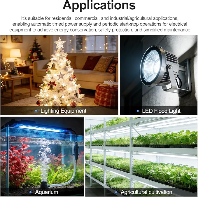 Baomain Time Switch Relay with 4 x Terminal Cable, Digital LCD Programmable - Image 7