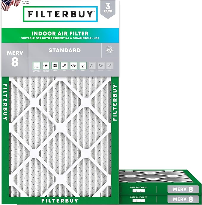 Filterbuy 12x36x1 Air Filter MERV 8 Essential Dust & Allergy Defense, by Filterbuy