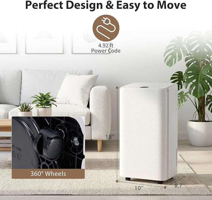30Pints Dehumidifier with Drain Hose, 000 Sq.Ft Dehumidifier - Image 9