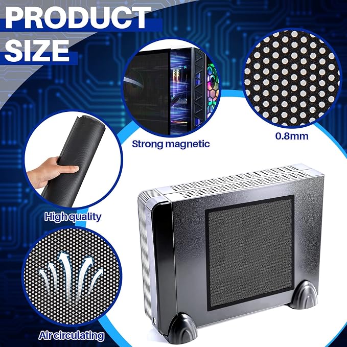 Woanger 2 Pcs 1000 x 300 mm DIY PC Case Dust Filter 0.5 mm High Airflow Hole PC - Image 3