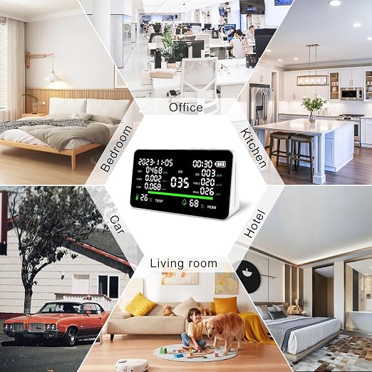 11-in-1 Air Quality Monitor, Indoor CO2/VOC/AQI/PM2.5/Thermometer/Humidity - Image 6