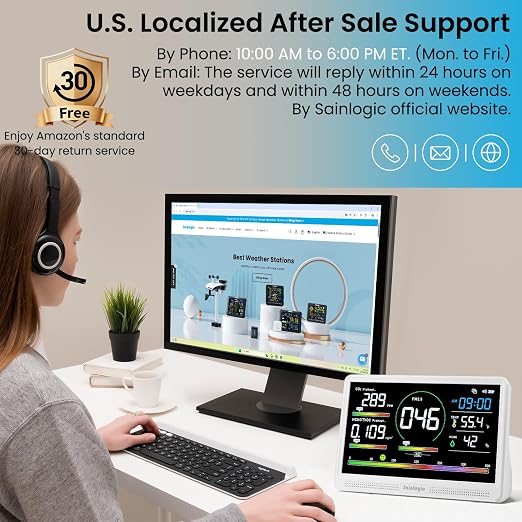Sainlogic Air Quality Monitor Indoor, 16 in 1 VOC Meter, Home Air Quality - Image 8
