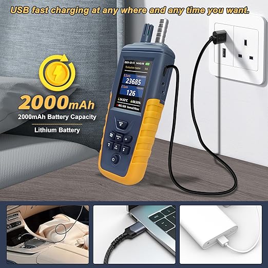 Dust Particle Counter Air Quality Monitor High Sensitivity 3-Channel - Image 5