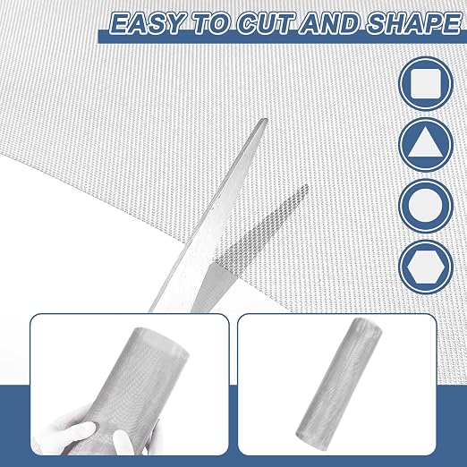 uxcell 30 Mesh 79" x 12" Woven Wire Mesh, 304 Stainless Steel Air Vent Filter - Image 4