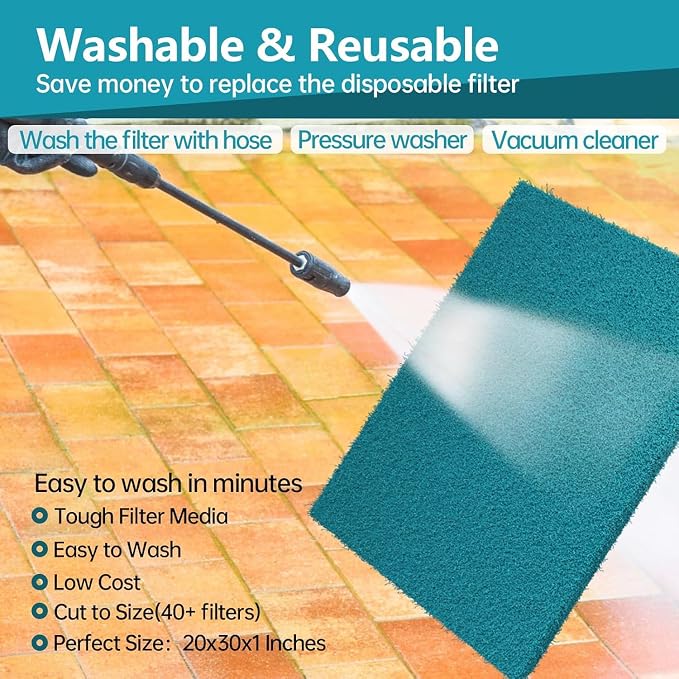 Reusable Air Filters 20x30-Cut to Size Furnace Filter, MERV 6 High Air Flow Air - Image 5