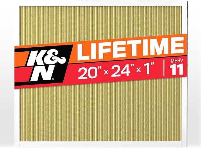 K&N 20x24x1 HVAC Furnace Air Filter, Lasts a Lifetime, Merv 11, the Last HVAC by KNEngineeringInc