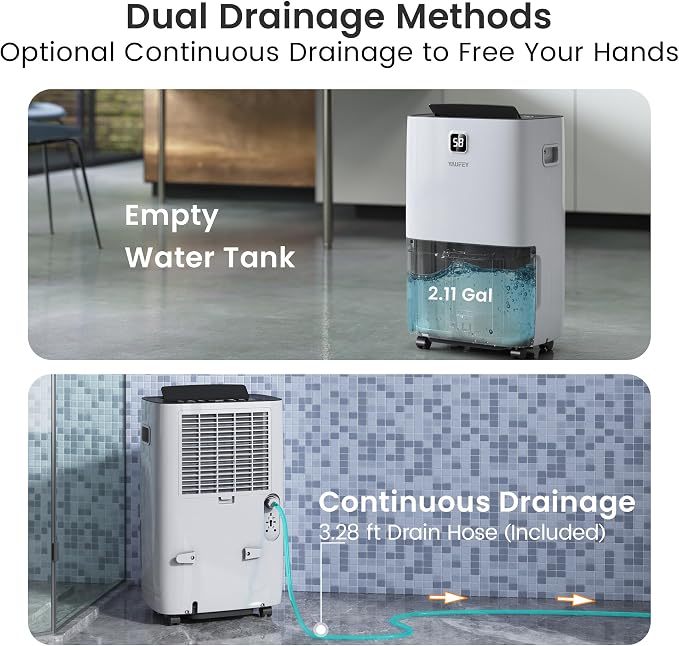 Yaufey 150 Pints Dehumidifier for Home, Basement and Large Room up to 7000 Sq. - Image 5
