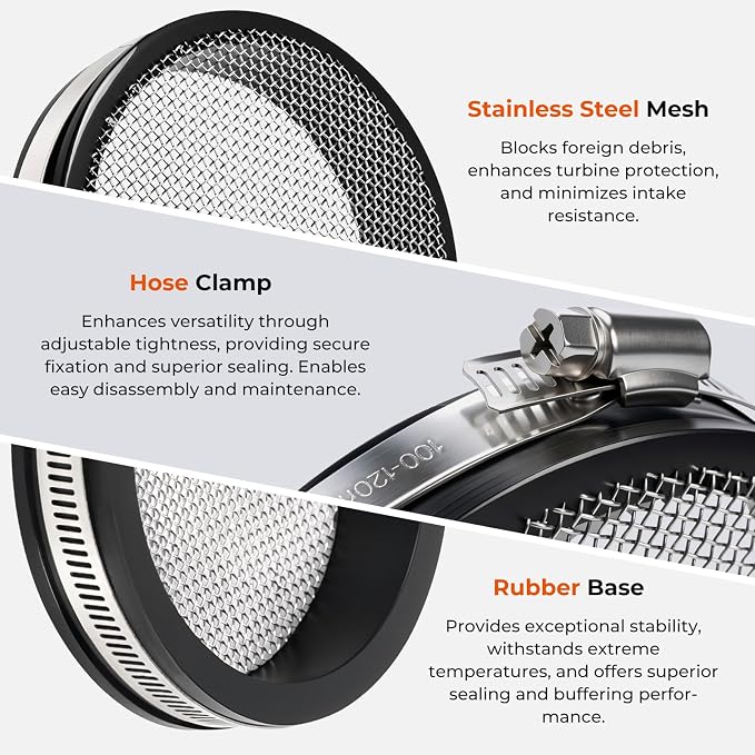 4" Turbo Inlet Screen 304 Stainless Steel Mesh Filter, Universal 4 inch Turbo - Image 2