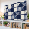 Navy Blue Block Abstract Geometric Indoor TV Cover, Elastic TV Screen Protector by Unknown