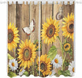 Farmhouse Sunflowers Living Room Curtains 96 Inch Length, Window Curtains Tab by Unknown