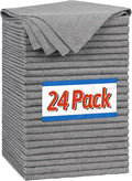 FIXSMITH Microfiber Cleaning Cloth, Shop Towels Bulk, 24 Pack Grey Microfiber by FIXSMITH
