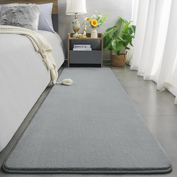 Amearea Modern Soft Hallway Runner Rug, 2x8 Feet Area Rug Runners for Hallways, Washable Runner Rugs, Non Slip Memory Foam Runner Rugs Carpet for Entrance Kitchen Kids Room Decor, Grey
