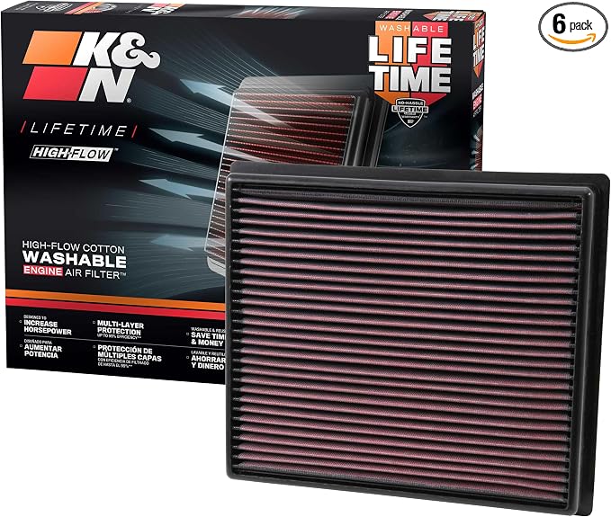 K&N High-Flow Original Lifetime Engine Air Filter: Increase Power: Premium by KNEngineeringInc