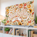 Pumpkin Thanksgiving Maple Leaf Indoor TV Cover, Elastic TV Screen Protector by Unknown
