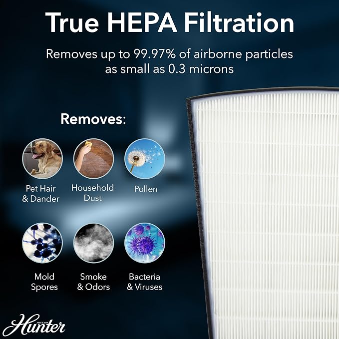 Hunter HP800 Air Purifiers for Home Large Room and Bedroom. True HEPA Air - Image 4
