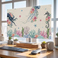 Sea Jellyfish Seahorse Octopus Indoor TV Cover, Elastic TV Screen Protector by Unknown