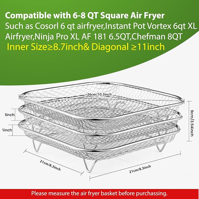 Square Air Fryer Rack Compatible - Image 2