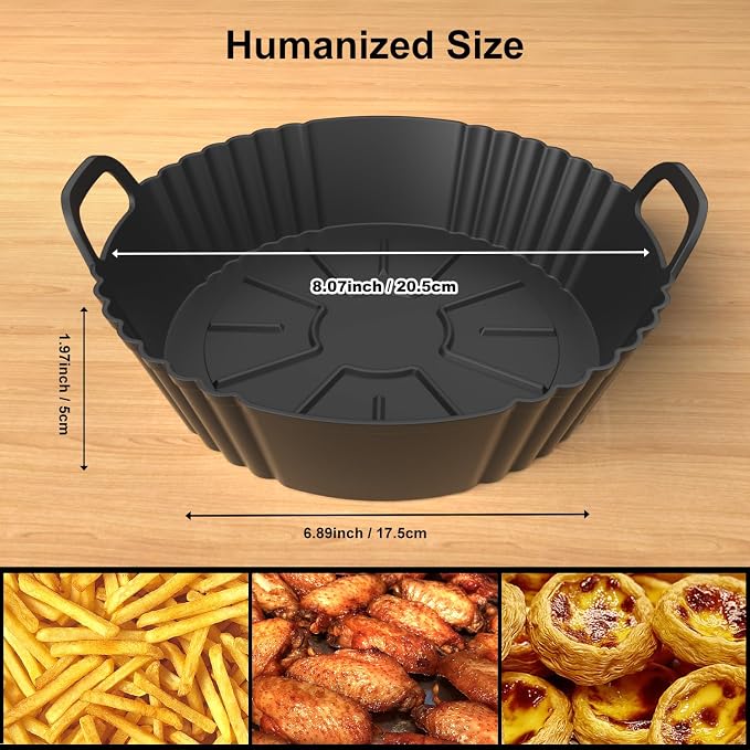 Round Silicone Air Fryer Liners 2 Pack - Image 2