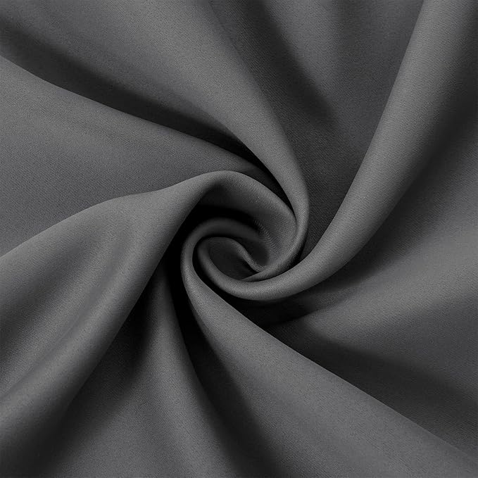 LEMOMO Grey Blackout Curtains/52 x 95 Inch/Set of 2 Panels Thermal Insulated Room Darkening Curtains for Bedroom