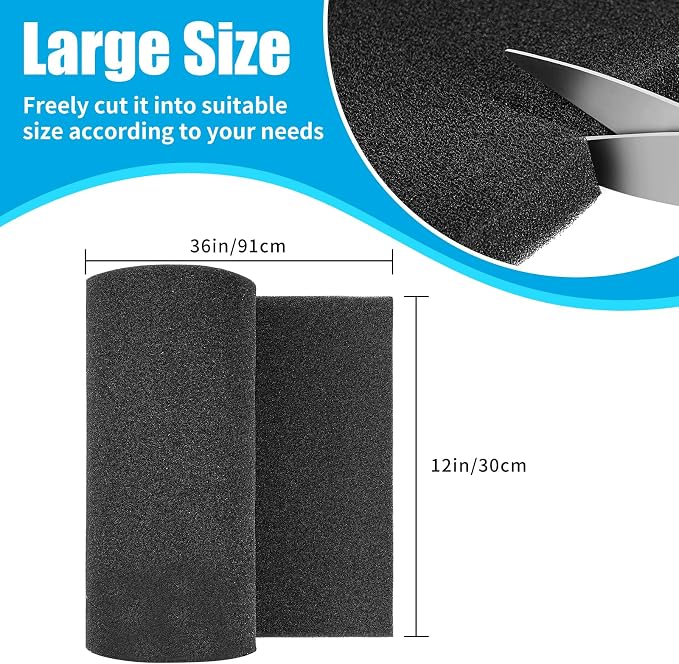 AQUANEAT Aquarium Bio Sponge Filter Media Pad 36" x 12" x 1" / 72" x 12" x 1" - Image 2