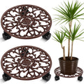 2 Packs 11 Inch Rolling Plant Stand by Planterhoma