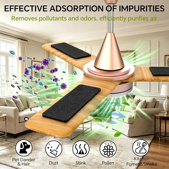 20 Pack Ceiling Fan Filters for Blades, 9.9" X 3.5" Activated Coconut Carbon - Image 5