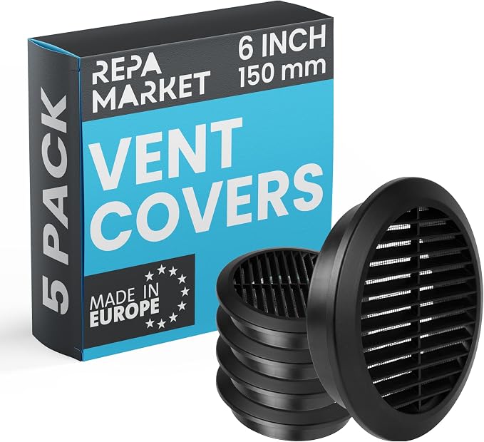 Repa Market 6 Inch Black Round Air Vent Cover by RepaMarket