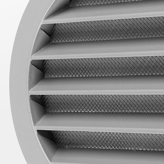 calimaero® WSGG 6" Inch Gray Round Metal Air Vent Grill Cover Flat Louver - Image 6