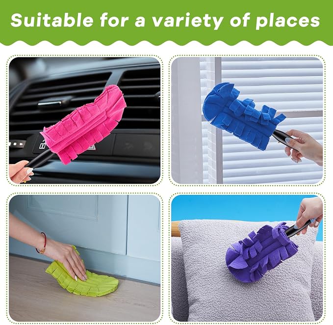 Zubebe 50 Pcs Duster Refill Reusable Fleece Duster Refills Feather Flat Dusters - Image 5