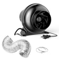 InfiniPower 4 Inch 195 CFM Inline Ventilation Fan 4" 8 Feet Aluminum Ducting by InfiniPower