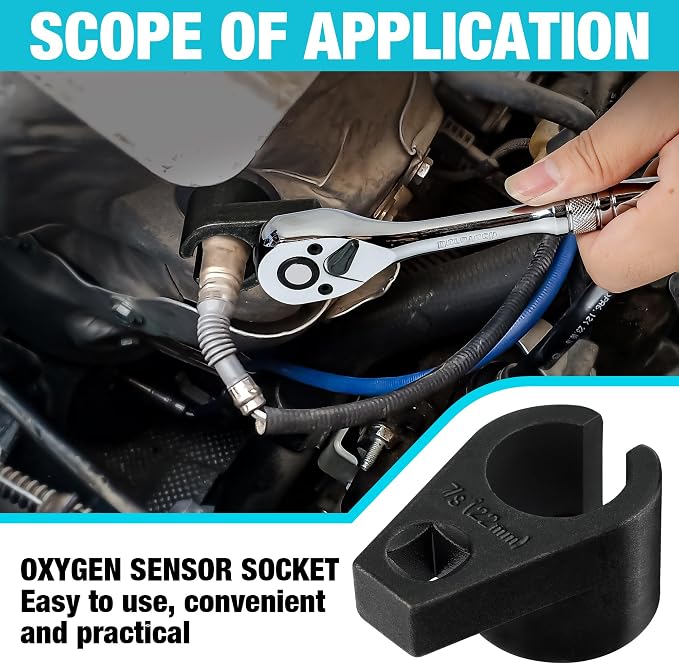 DURATECH O2 Oxygen Sensor Socket 3/8-Inch Drive x 7/8-Inch, Offset Wrench Cr-Mo - Image 7