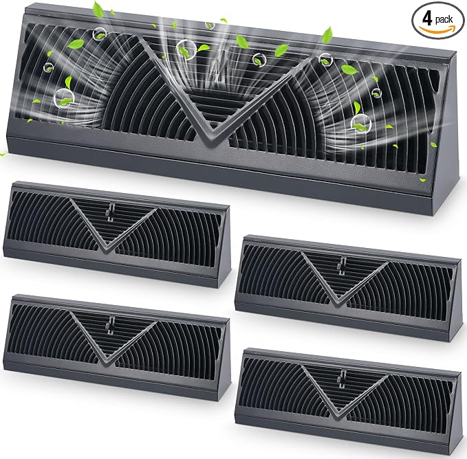 Yaocom 4 Pcs Baseboard Register Vent 24 Inch Duct Opening Size Baseboard Vent by Yaocom