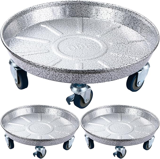 Planterhoma 3 Packs 13 inches Metal Plant Caddy - Image 8