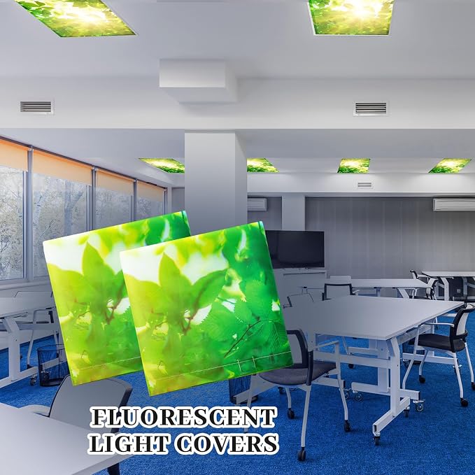 Hortsun Pack of 2 Fluorescent Light Covers 4 x 2 Feet Magnetic Ceiling Light - Image 6